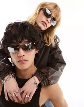 Серебряные солнцезащитные очки Jeepers Peepers Y2K