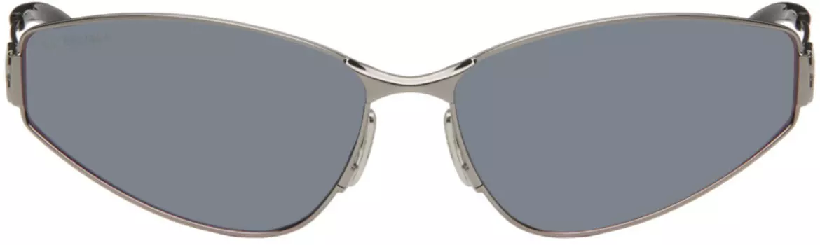 Серебряные солнцезащитные очки «кошачий глаз» Balenciaga, цвет Ruthenium