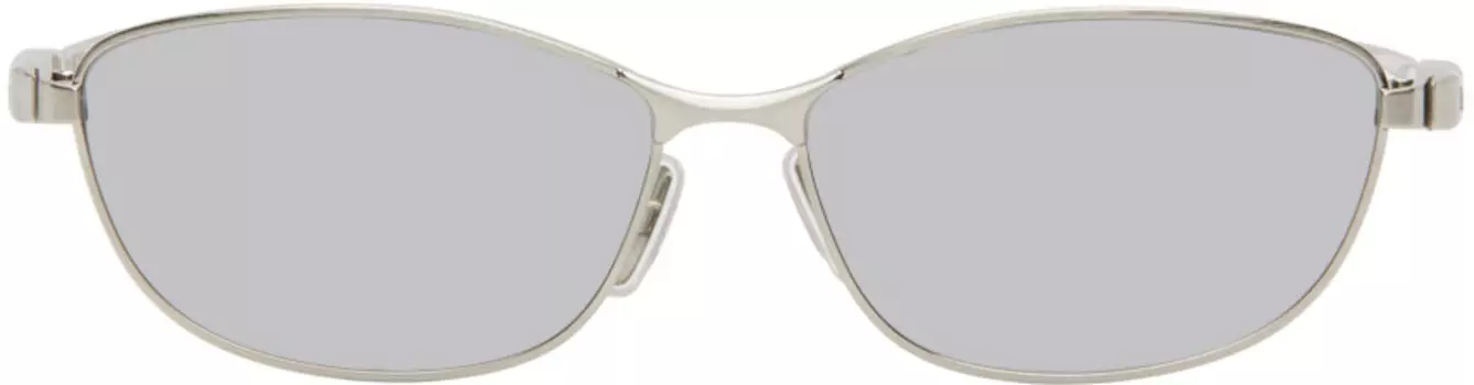 Серебряные солнцезащитные очки Miami Balenciaga, Silver/Silver/Silver