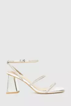 Серебряные туфли Samantha на высоком каблуке с декором Schuh, серебряный