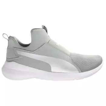 Серебряные женские кроссовки Rebel Mid Quarry Puma, серебряный