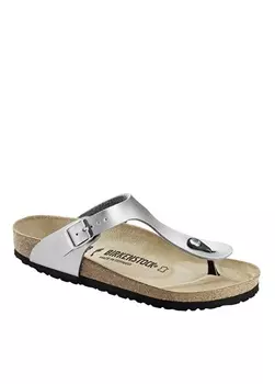 Серебряные женские тапочки Birkenstock
