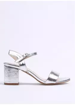 Серебряные женские туфли на каблуке Pierre Cardin