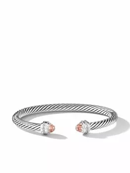 Серебряный браслет Cable Classics с бриллиантами и морганитом David Yurman