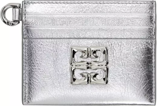 Серебряный держатель для карт 4G Liquid Givenchy
