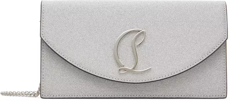 Серебряный клатч Loubi54 Christian Louboutin