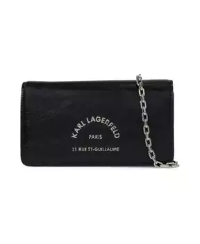 Серебряный клатч с логотипом Karl Lagerfeld, черный