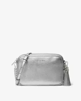 Серебряный кожаный чехол для фотоаппарата Michael Michael Kors, серебряный