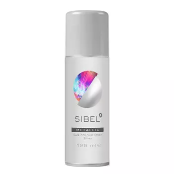 Серебряный лак для волос hair colour spray fluo/metal, silver Sibel, 125 мл