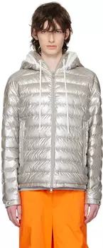 Серебряный пуховик Akinari Moncler