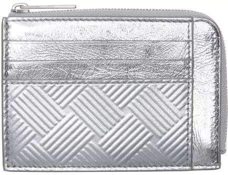 Серебряный визитница из кожи наппа Bottega Veneta