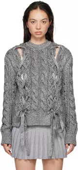 Серебряный вязаный свитер Pushbutton