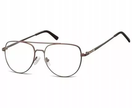 СЕРЕБРЯНЫЕ ОЧКИ, очки-авиаторы, коричневые с рецептом, inna