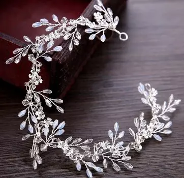 СЕРЕБРЯНЫЙ ободок на проволоке, диадемный венок Edibazzar