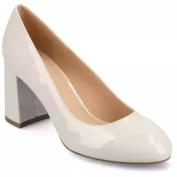 Серфина закрытые туфли на устойчивом каблуке Journee, цвет bone patent