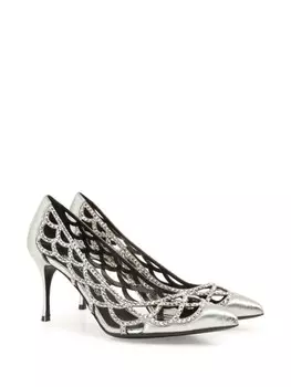Sergio Rossi 75 мм Sr Mermaid туфли, серебристый