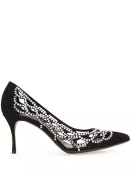 Sergio Rossi декорированные туфли Mermaid 75, черный