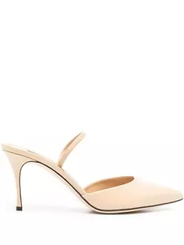 Sergio Rossi мюли Godiva 80 мм, нейтральный цвет