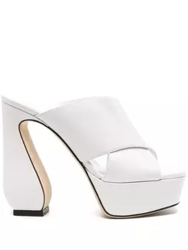 Sergio Rossi мюли с перекрестными ремешками, белый