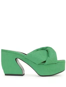 Sergio Rossi мюли SI ROSSI на платформе, зеленый