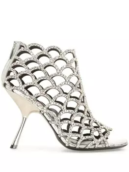 Sergio Rossi сандалии sr Mermaid 100 мм, серебристый