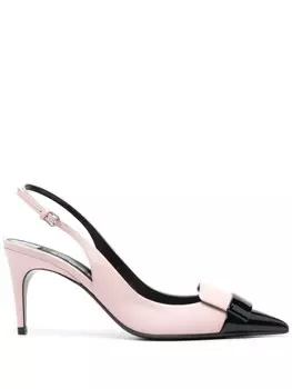 Sergio Rossi туфли-лодочки SR1 75 мм с открытым носком, розовый