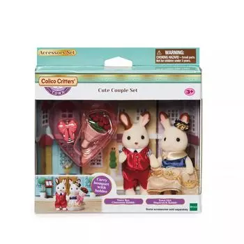 Серия Calico Critters Town, набор для милой пары, состоящий из 2 коллекционных кукольных фигурок с модными и цветочными аксессуарами Calico Critters