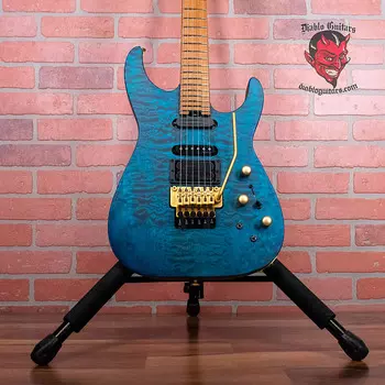 Серия Jackson USA Phil Collen Signature PC1 Satin Transparent Blue QMT 2022 + Бесплатная доставка USA Series Phil Collen Signature PC1