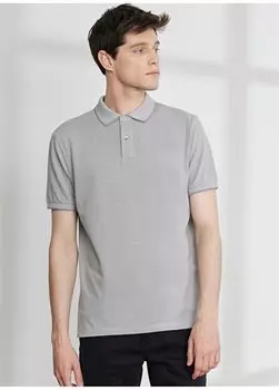 Серо-белая мужская футболка-поло 4A9000000003 Altnyldz Classics, серый/белый