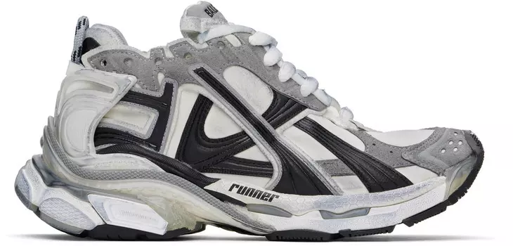 Серо-белые кроссовки для бега Balenciaga, серый/белый/черный