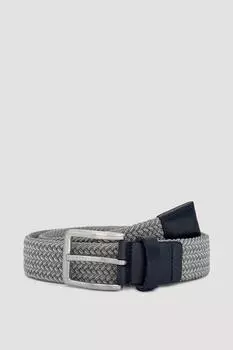 Серо-белый плетеный ремень Larsson & Co, серый