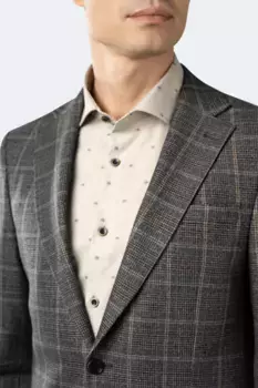 Серо-черное спортивное пальто в клетку с узором «гусиные лапки» Luchiano Visconti, мультиколор