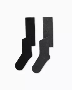 Серо-черные колготки для девочки; вязаный Zippy, мультиколор