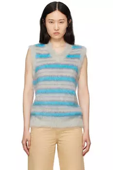 Серо-голубой легендарный жилет Marni