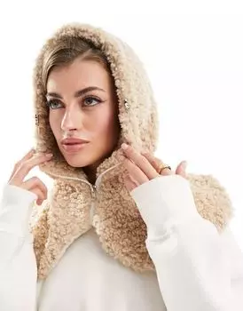 Серо-коричневая балаклава с плюшевым мишкой Threadbare Ski с полной застежкой-молнией