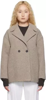 Серо-коричневая куртка с заниженной линией плеч Harris Wharf London