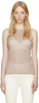 Серо-коричневая майка в рубчик Dion Lee