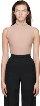 Серо-коричневое боди с высоким вырезом ALAÏA