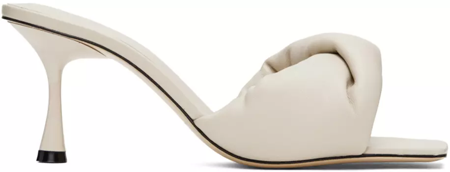 Серо-коричневые босоножки на каблуке Twisted Front 70 Studio Amelia