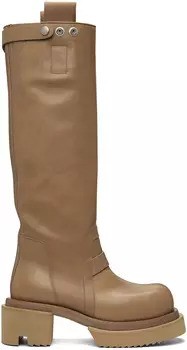 Серо-коричневые ботинки без застежек Bogun Rick Owens