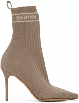 Серо-коричневые ботинки Skye Balmain