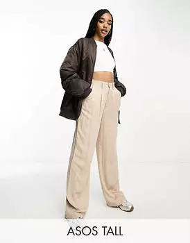Серо-коричневые брюки ASOS DESIGN Tall Dad