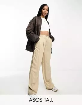 Серо-коричневые брюки ASOS Tall Dad