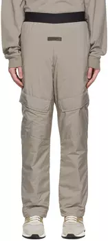 Серо-коричневые брюки карго из полиэстера Essentials