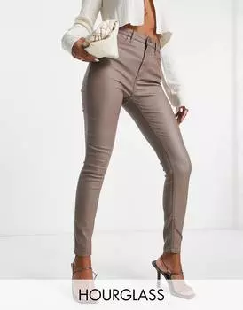 Серо-коричневые джинсы скинни ASOS DESIGN Hourglass Ultimate