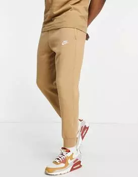 Серо-коричневые джоггеры с манжетами Nike Club