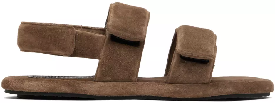 Серо-коричневые сандалии Tarrus Nanushka