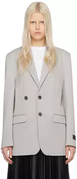 Серо-коричневый двубортный пиджак Mm6 Maison Margiela