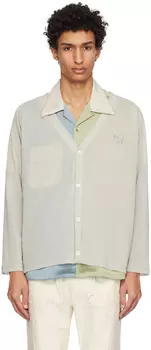 Серо-коричневый кардиган с вышивкой NEEDLES