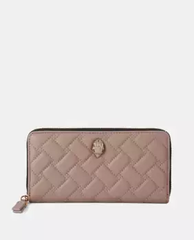 Серо-коричневый кожаный стеганый кошелек Kensington Kurt Geiger, цвет Topo